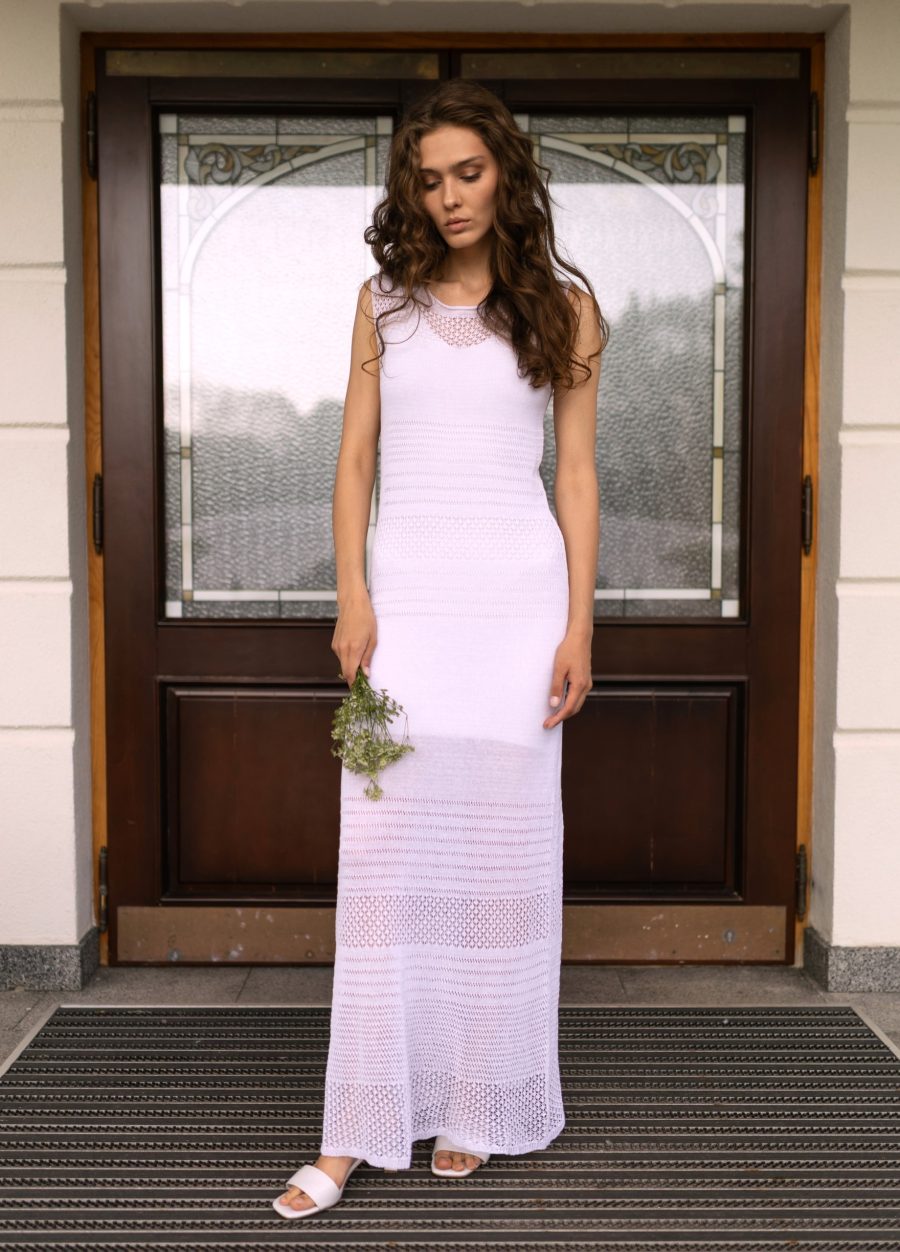 DRESS WHITE made of linen 5075-Collections_Dresses_10