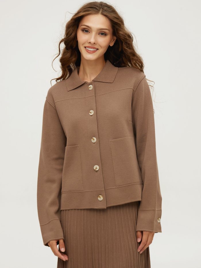 JACKET MOCHA knitted for women 4001