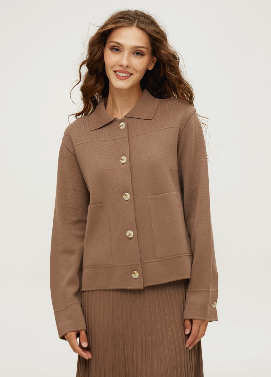 JACKET MOCHA knitted for women 4001-Collections_Jackets & Cardigans_1