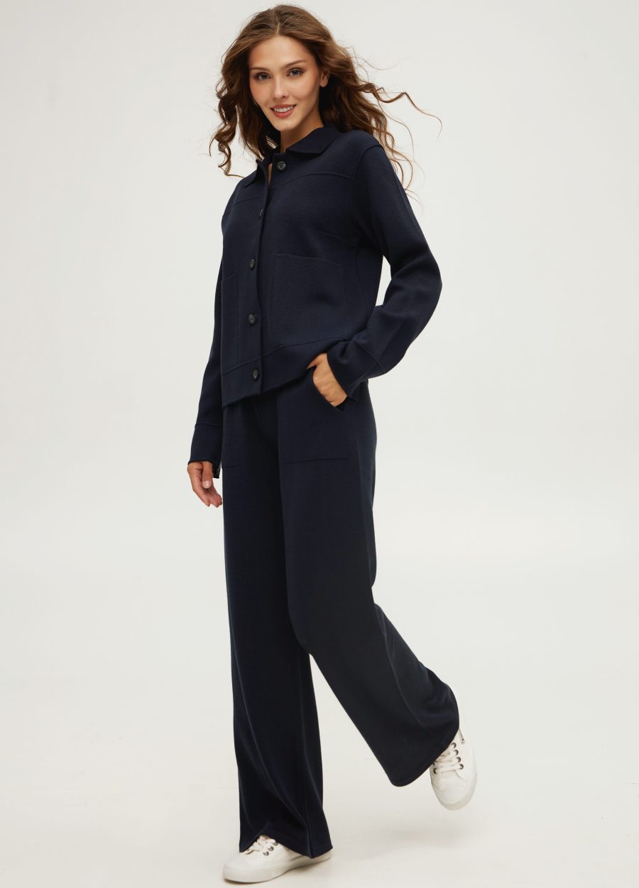 JACKET BLUE with turn-down collar 4001-Jackets & Cardigans_Ready to Wear_5