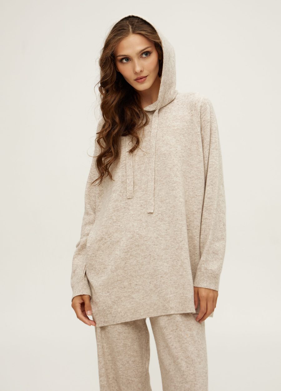 HOODIE BEIGE oversized from 100% lamb's wool 5127-Collections_Fall-Winter_2