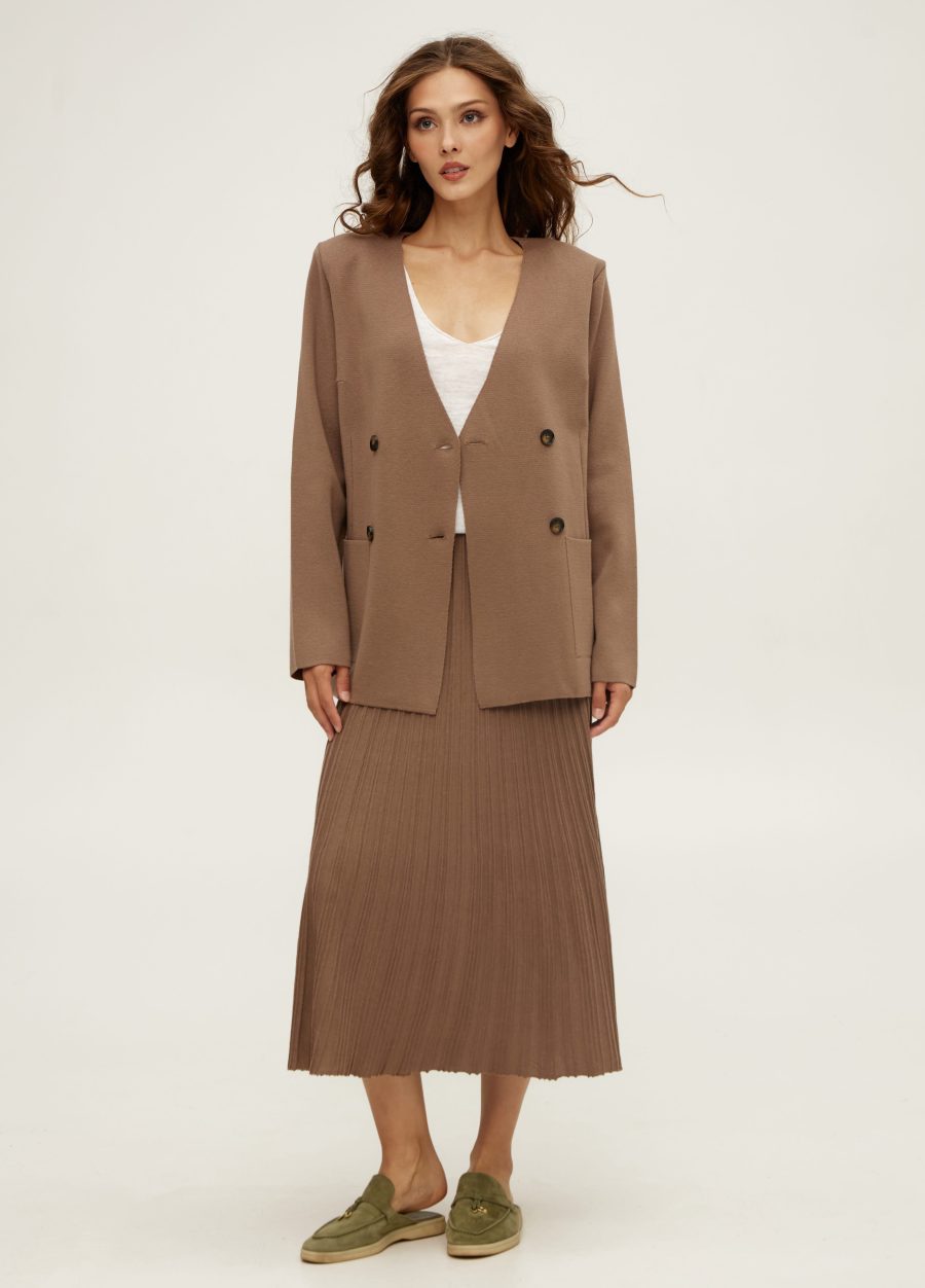 JACKET MOCHA double-breasted knitted for women 5010-Collections_Jackets & Cardigans_7