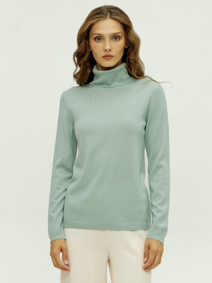 TURTLENECK GREEN 100% merino wool 1216