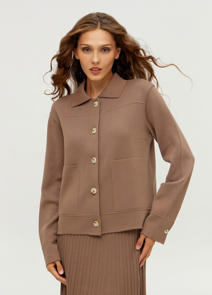 JACKET MOCHA knitted for women 4001-Collections_Jackets & Cardigans_3