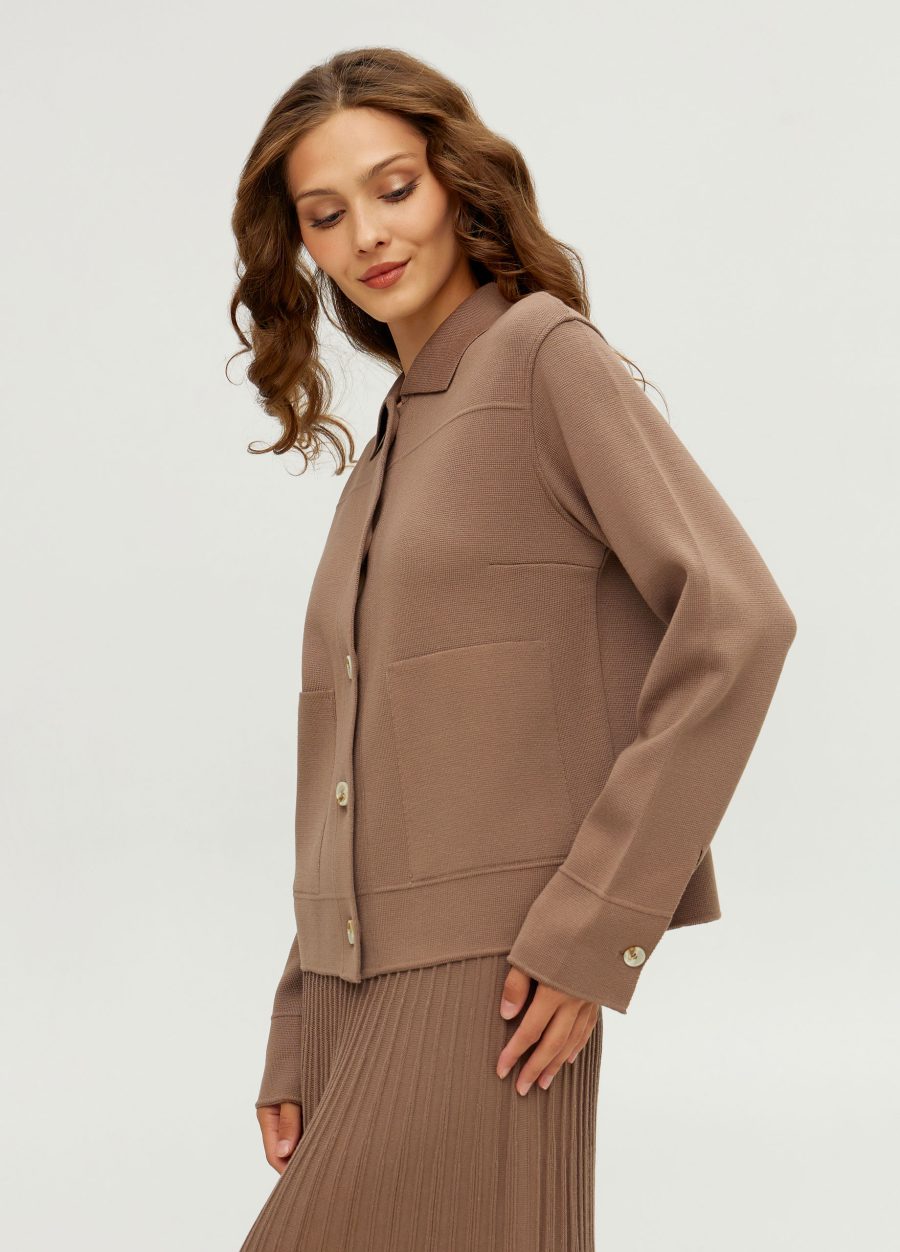 JACKET MOCHA knitted for women 4001-Collections_Jackets & Cardigans_4