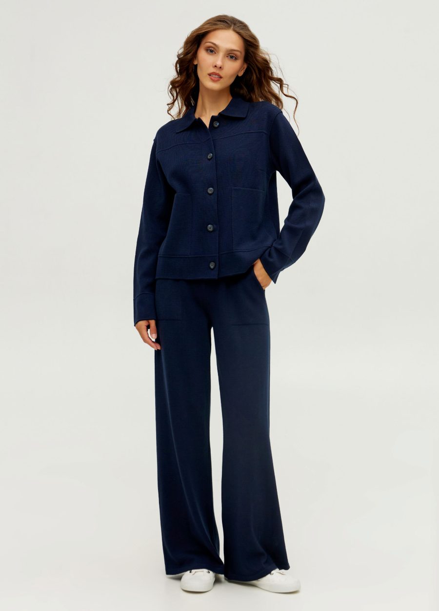JACKET BLUE with turn-down collar 4001-Jackets & Cardigans_Ready to Wear_6