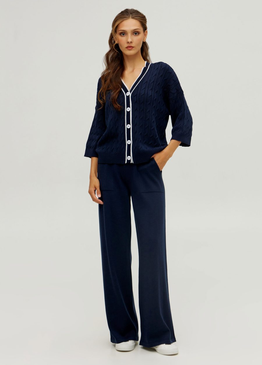 PANTS BLUE knitted with pockets 5005-Collections_Ready to Wear_7