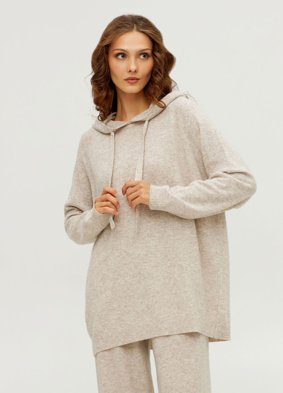 HOODIE BEIGE oversized from 100% lamb's wool 5127-Collections_Fall-Winter_1