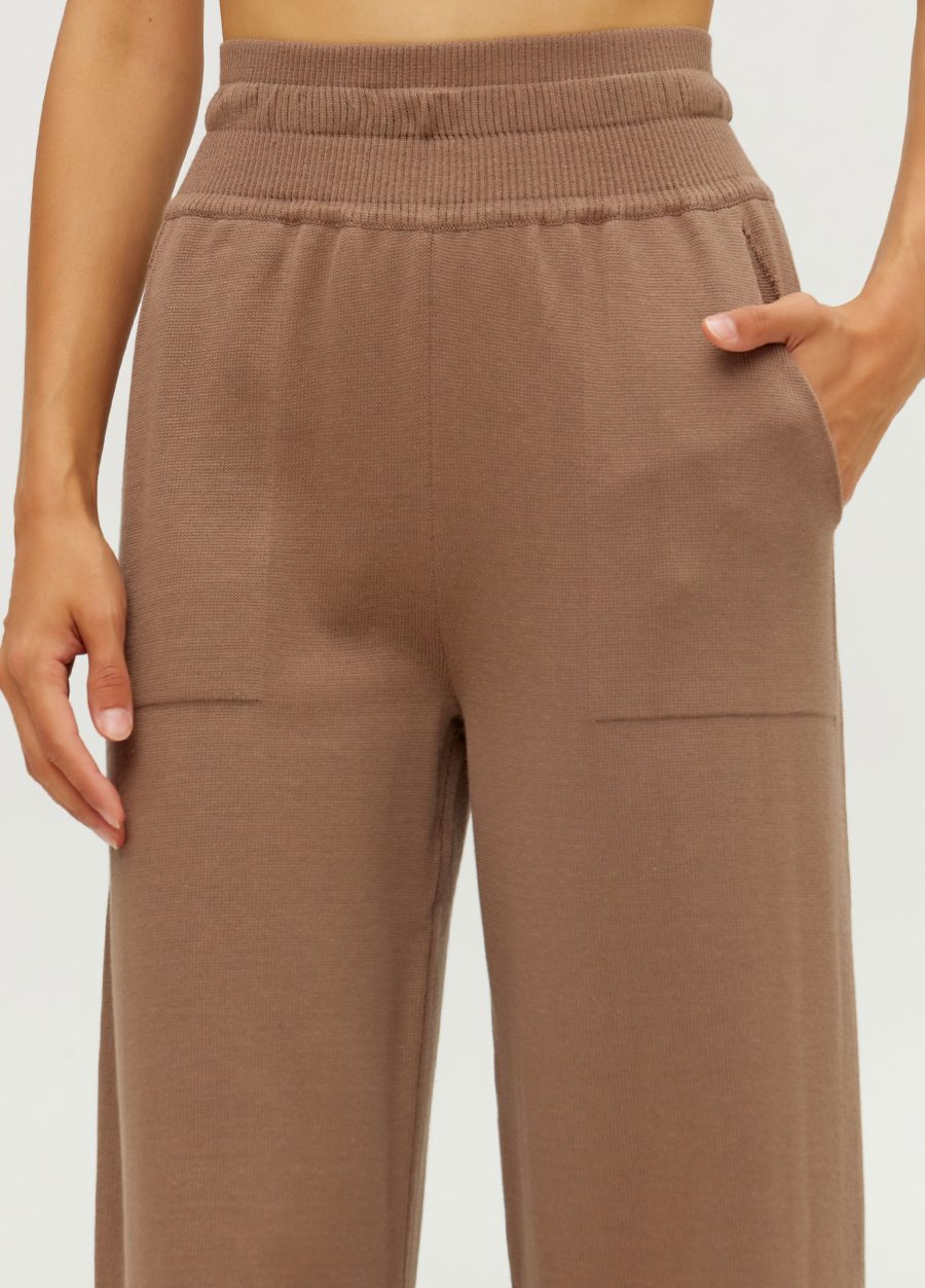 PANTS MOCCO straight knitted women's pants with pockets 5005-Collections_Ready to Wear_3