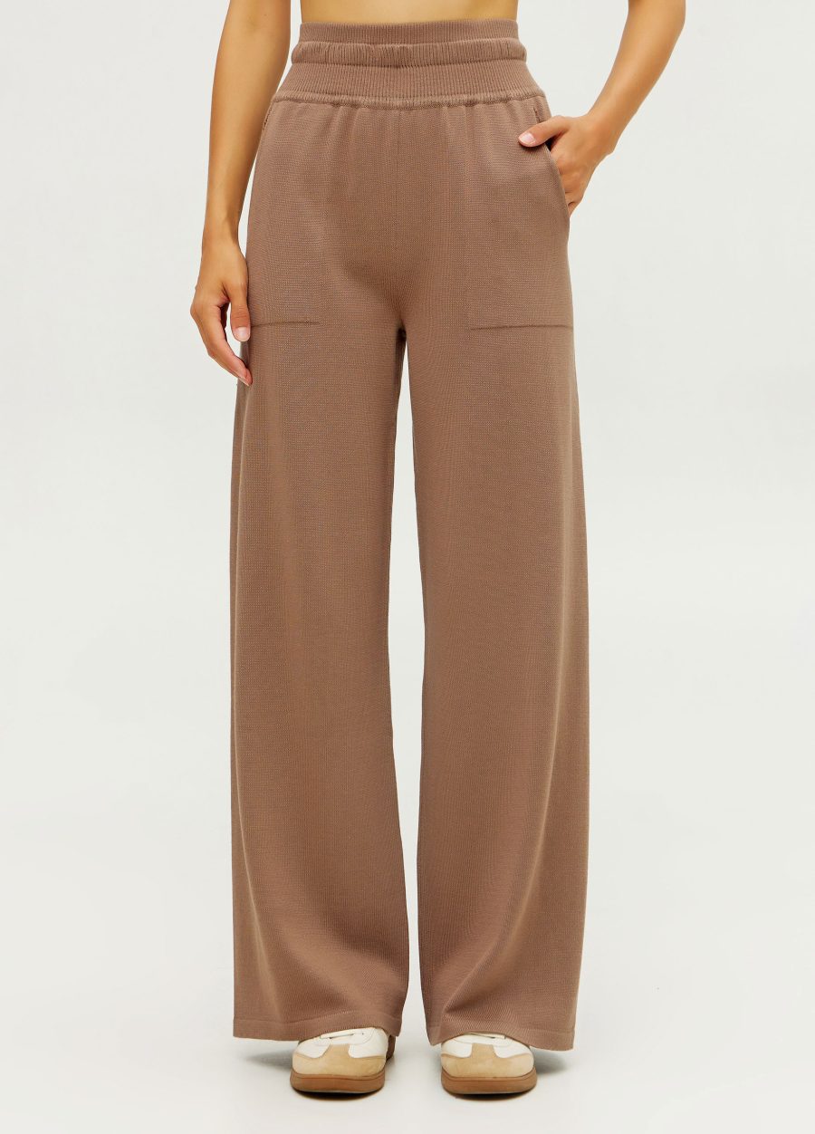 PANTS MOCCO straight knitted women's pants with pockets 5005-Collections_Ready to Wear_1