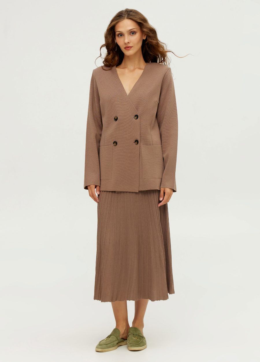 JACKET MOCHA double-breasted knitted for women 5010-Collections_Jackets & Cardigans_9