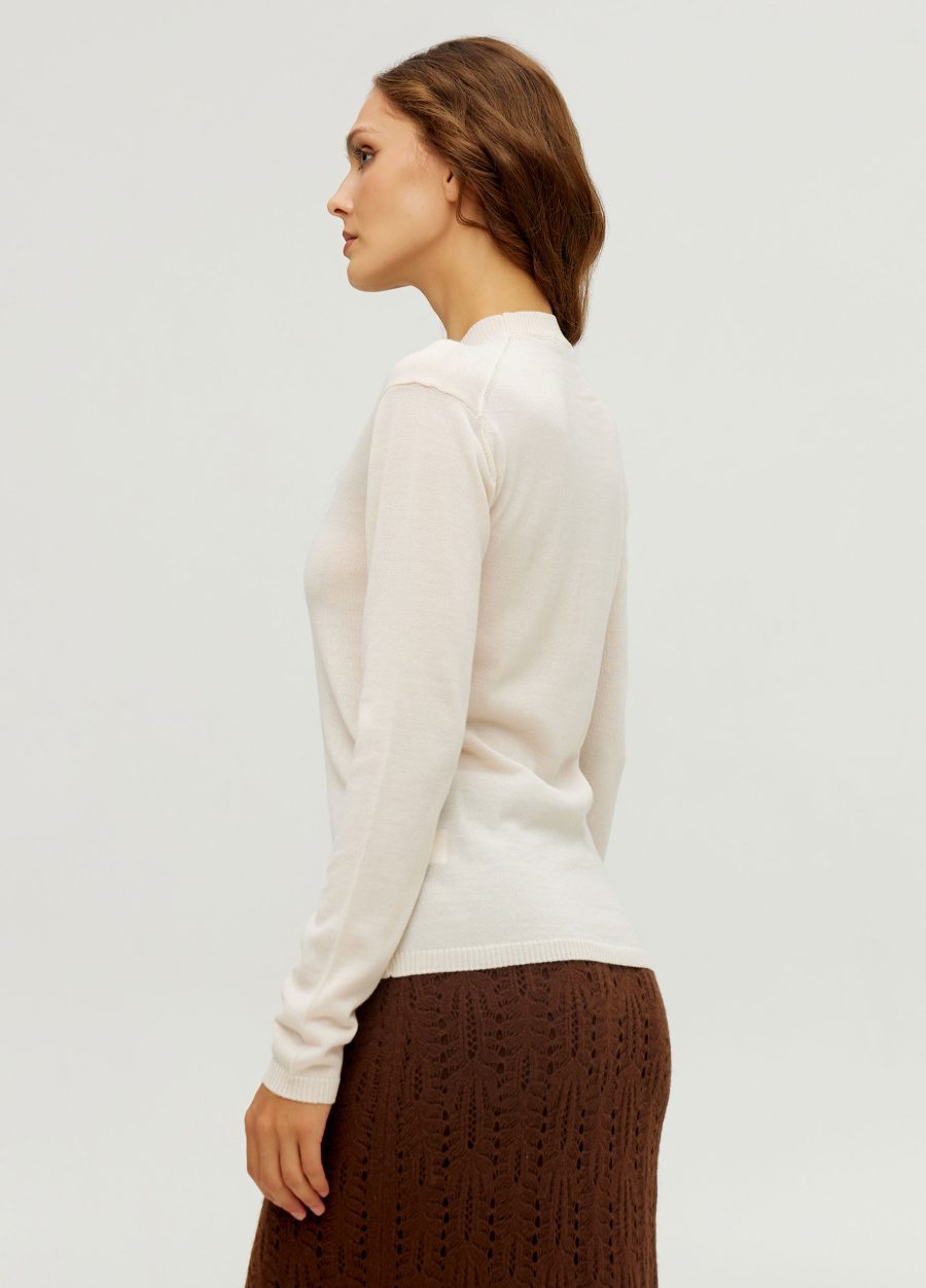 CREAM SWEATSHIRT women's knit long sleeve merino wool 5085-Collections_Essentials_4