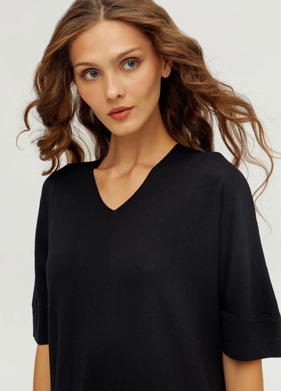 DRESS BLACK knitted straight cut 5093-Collections_Dresses_4