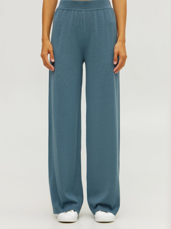TROUSERS GREY-BLUE 100% merino wool 9110