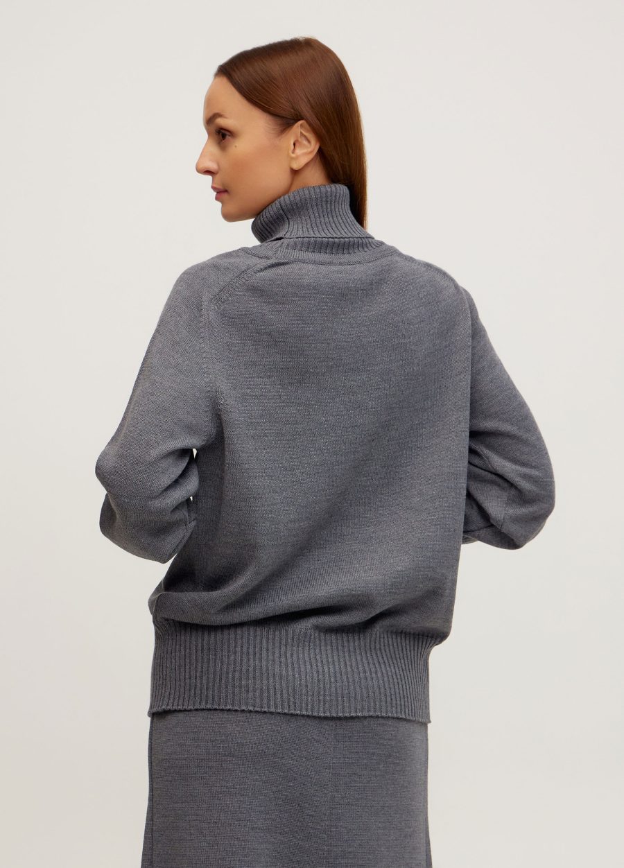 JUMPER DARK GRAY semi-woolen with high collar 1077-Collections_Fall-Winter_4