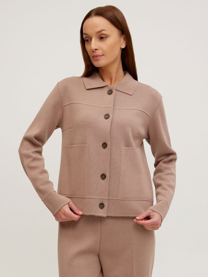JACKET MOCHA with pockets 4082