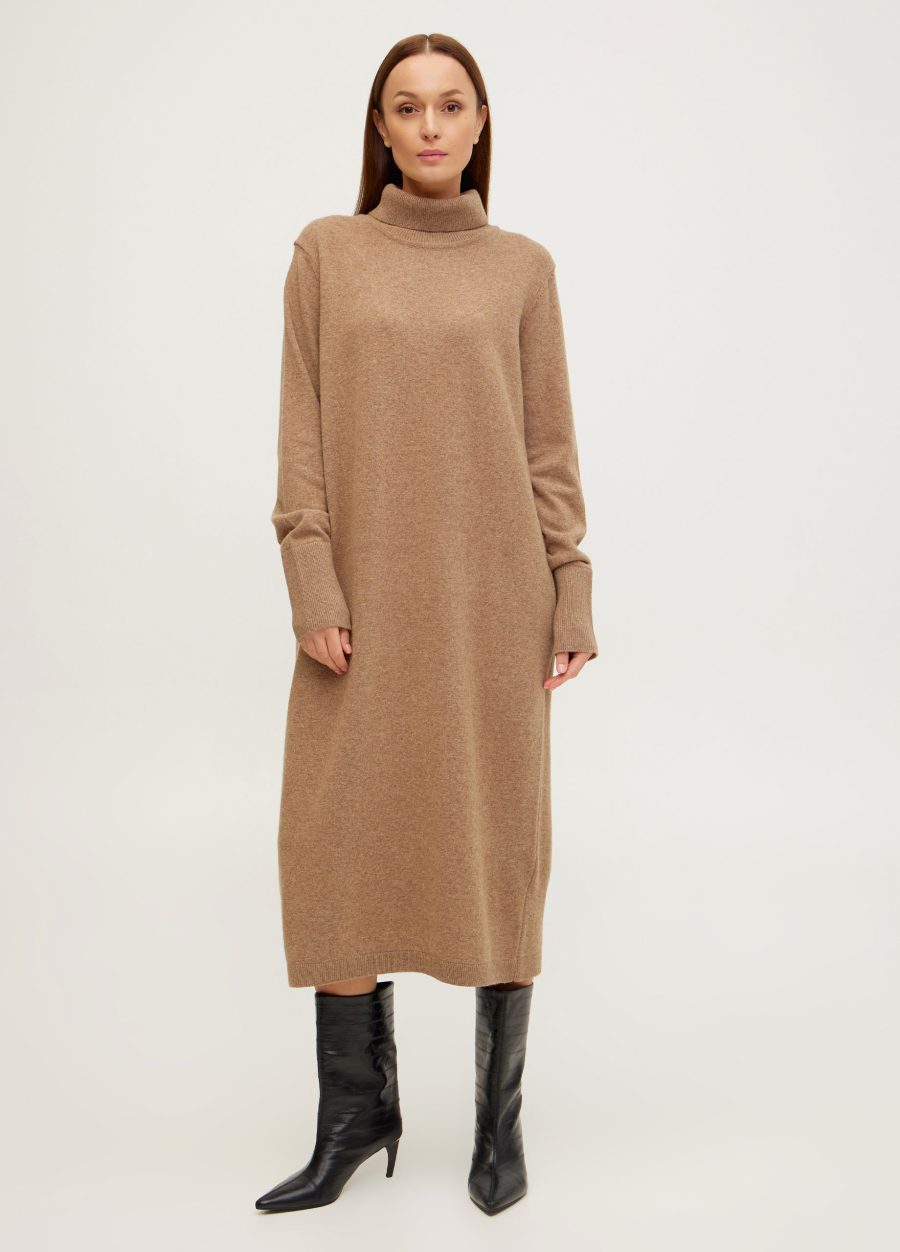 DRESS MOCHA midi warm semi-wool 4107-Collections_Dresses_1