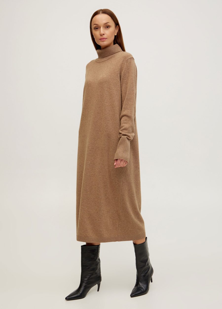 DRESS MOCHA midi warm semi-wool 4107-Collections_Dresses_3