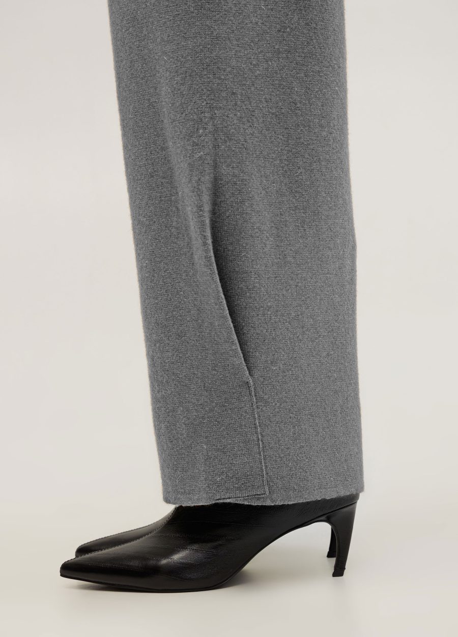 TROUSERS GREY knit lamb's wool pants pinched hem 5119-Collections_Fall-Winter_4