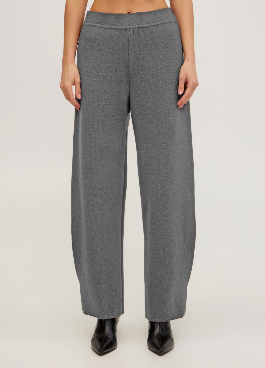 TROUSERS GREY knit lamb's wool pants pinched hem 5119-Collections_Fall-Winter_1