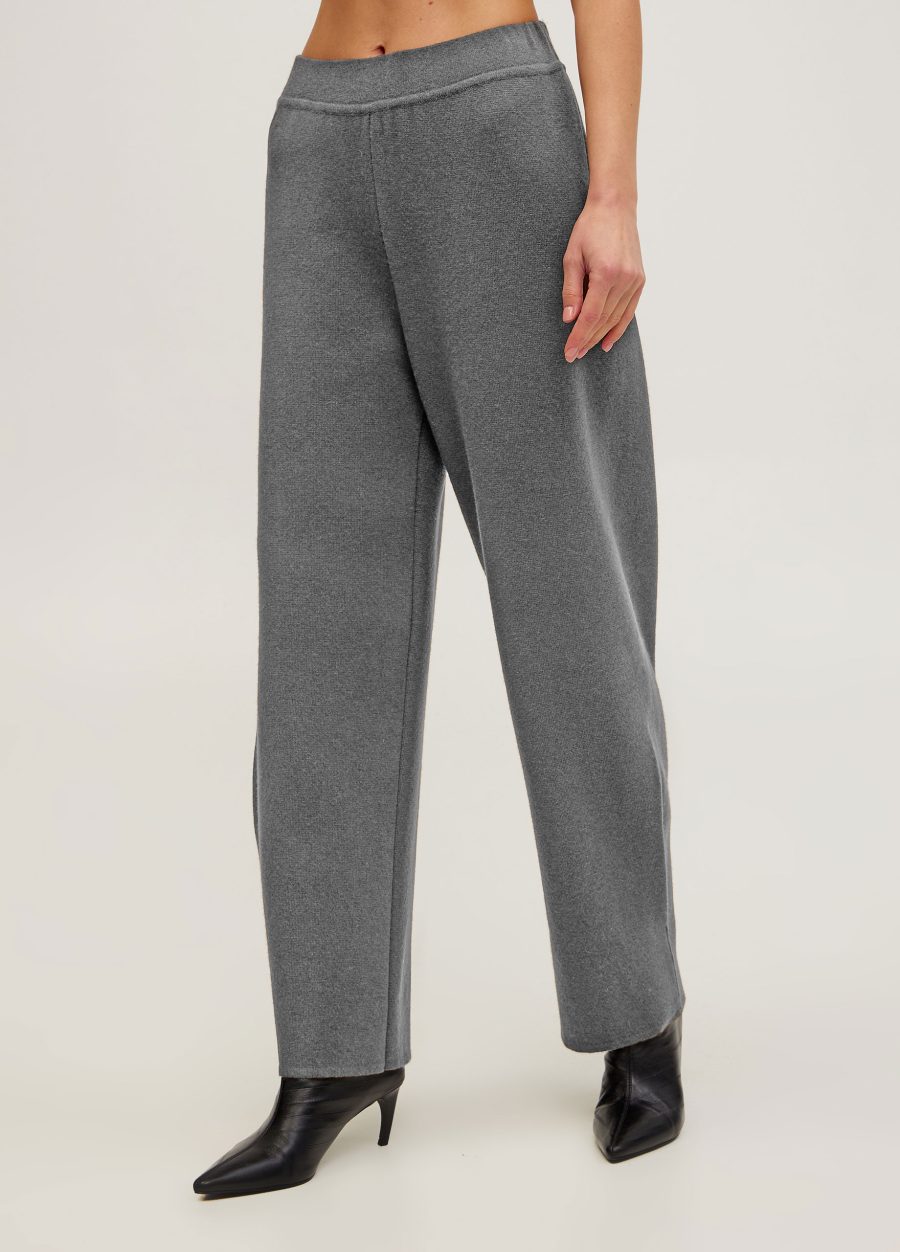 TROUSERS GREY knit lamb's wool pants pinched hem 5119-Collections_Fall-Winter_7