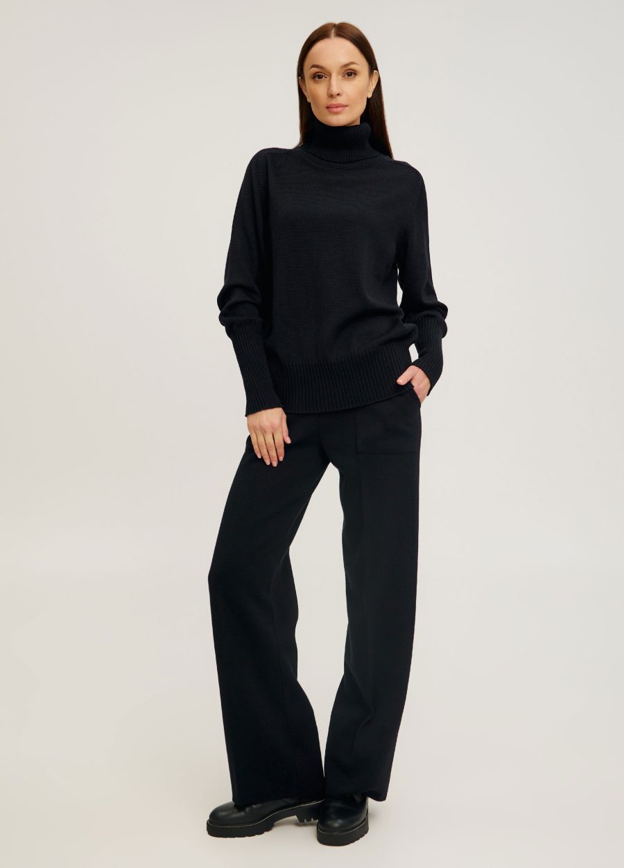 TROUSERS BLACK streight with pockets 4075-Collections_Fall-Winter_2