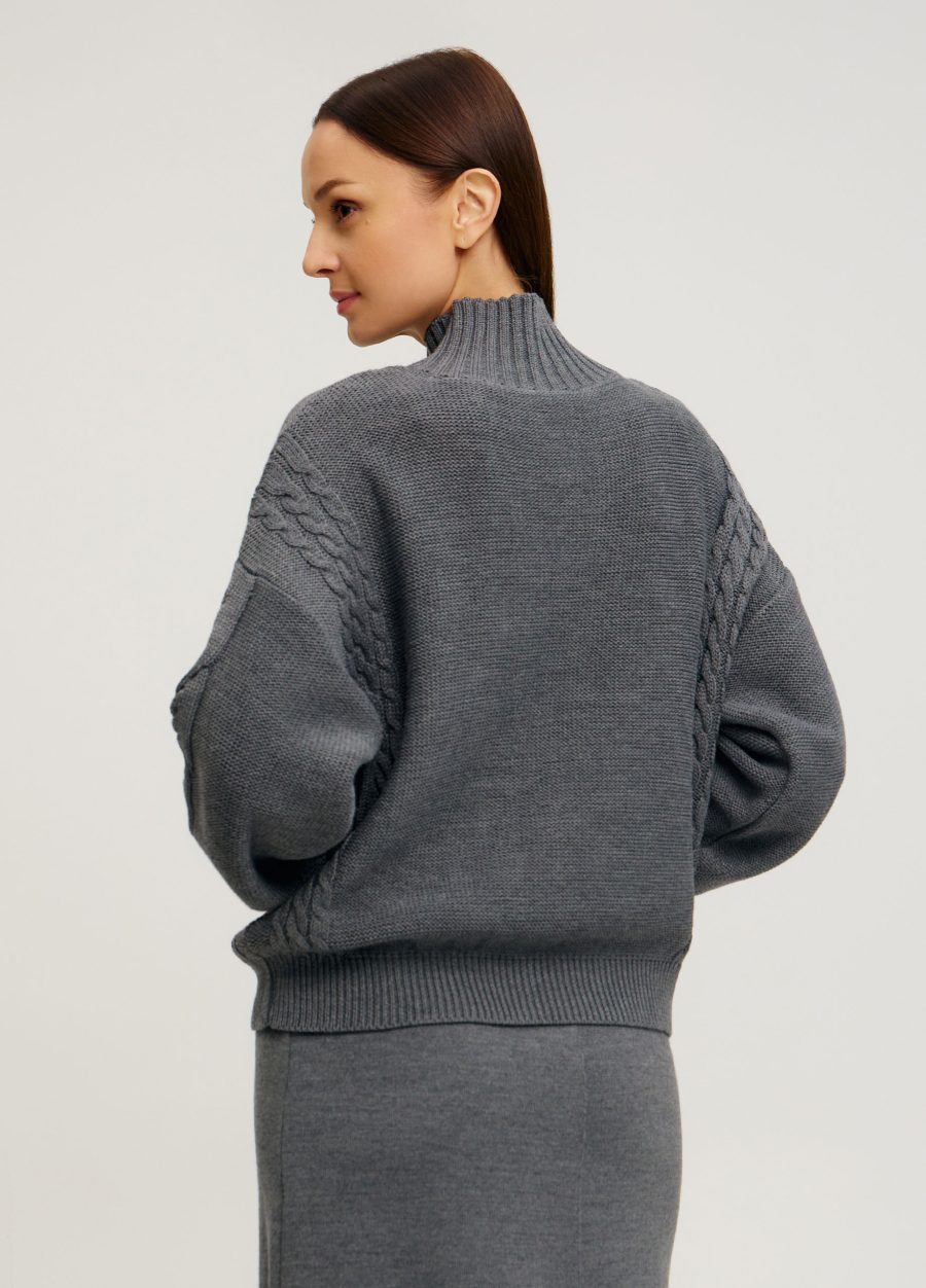 SWEATER GREY braided merino wool 1113-Collections_Fall-Winter_4