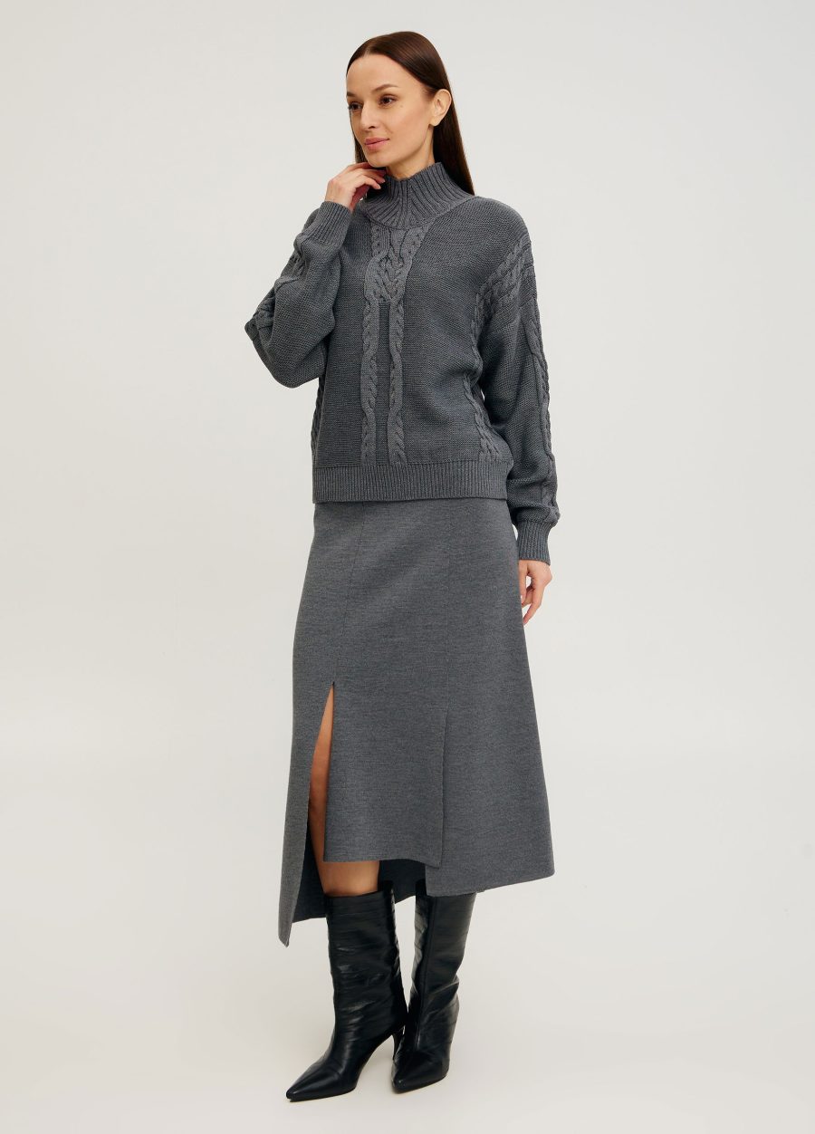 SWEATER GREY braided merino wool 1113-Collections_Fall-Winter_5