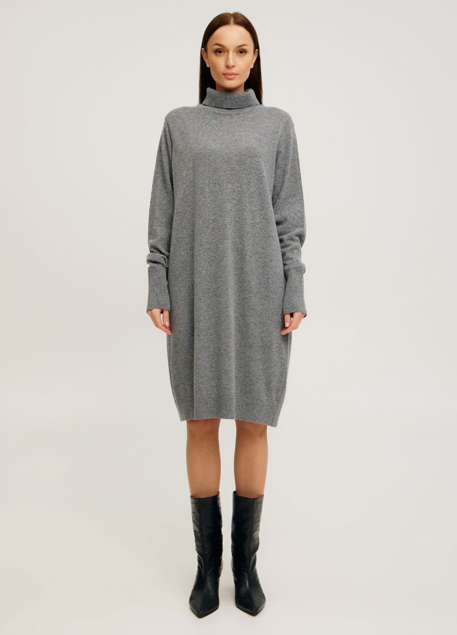 DRESS DARK GREY warm winter lamb's wool 4134-Collections_Dresses_1