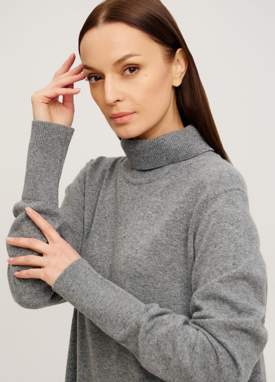 DRESS DARK GREY warm winter lamb's wool 4134-Collections_Dresses_4
