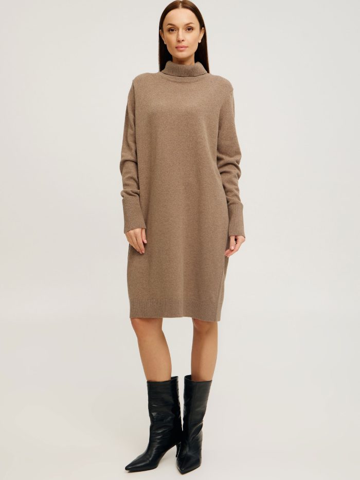 DRESS MOCHA warm winter lamb's wool 4134