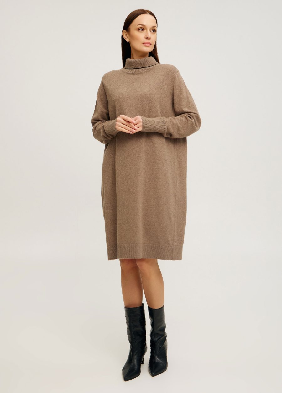 DRESS MOCHA warm winter lamb's wool 4134-Collections_Dresses_3