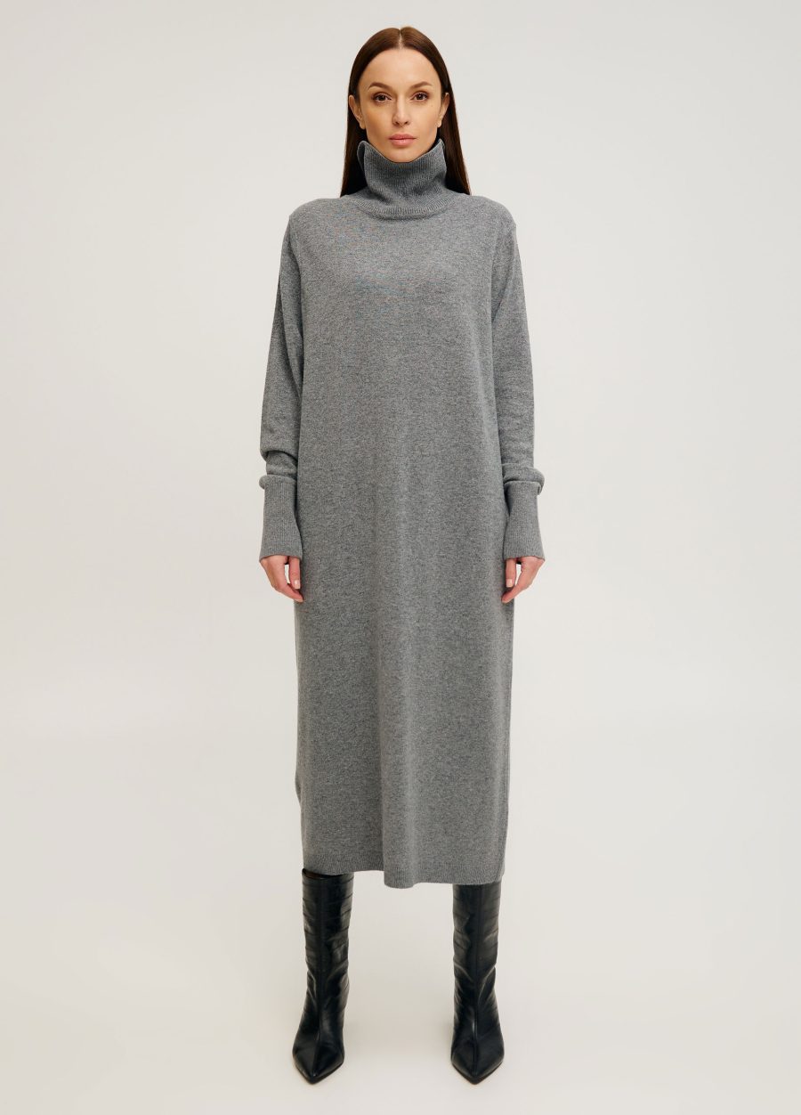 DRESS DARK GREY warm winter lamb's wool 4107-Collections_Dresses_1