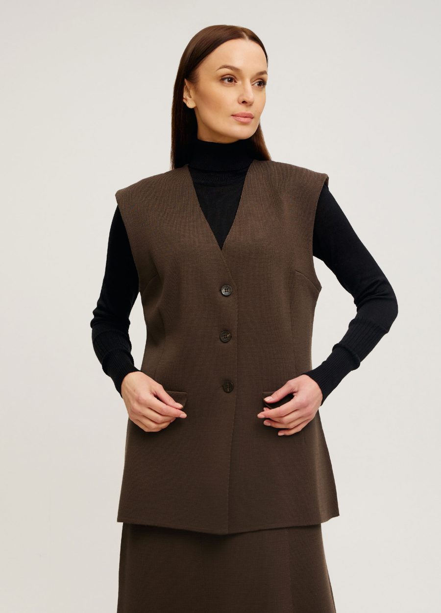 VEST BROWN woolen with buttons 5105-Collections_Fall-Winter_2