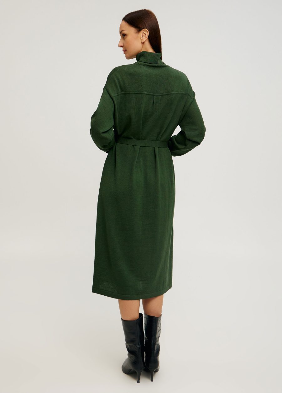 GREEN DRESS with pockets and belt 4109-Collections_Dresses_4