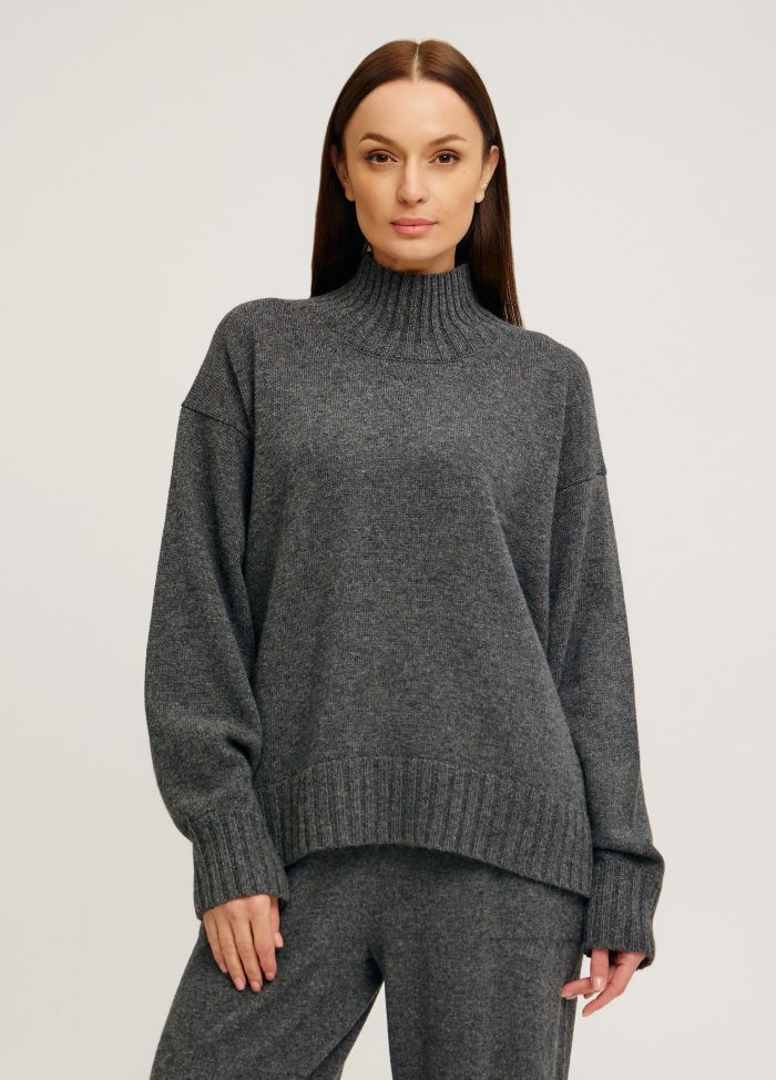JUMPER ANTHRACITE made of lamb's wool 5135