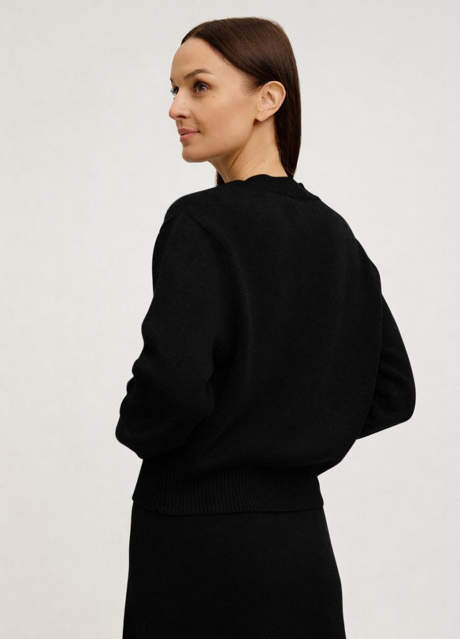 JACKET BLACK made of 100% lamb's wool with buttons 5140-Collections_Fall-Winter_2