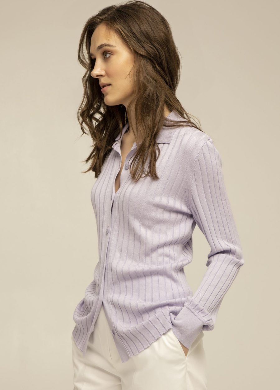 JUMPER LILAC polo with ribbing 1029-Collections_Ready to Wear_3