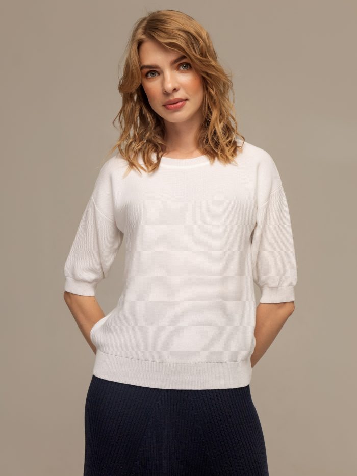 JUMPER WHITE from semi-cotton 3021