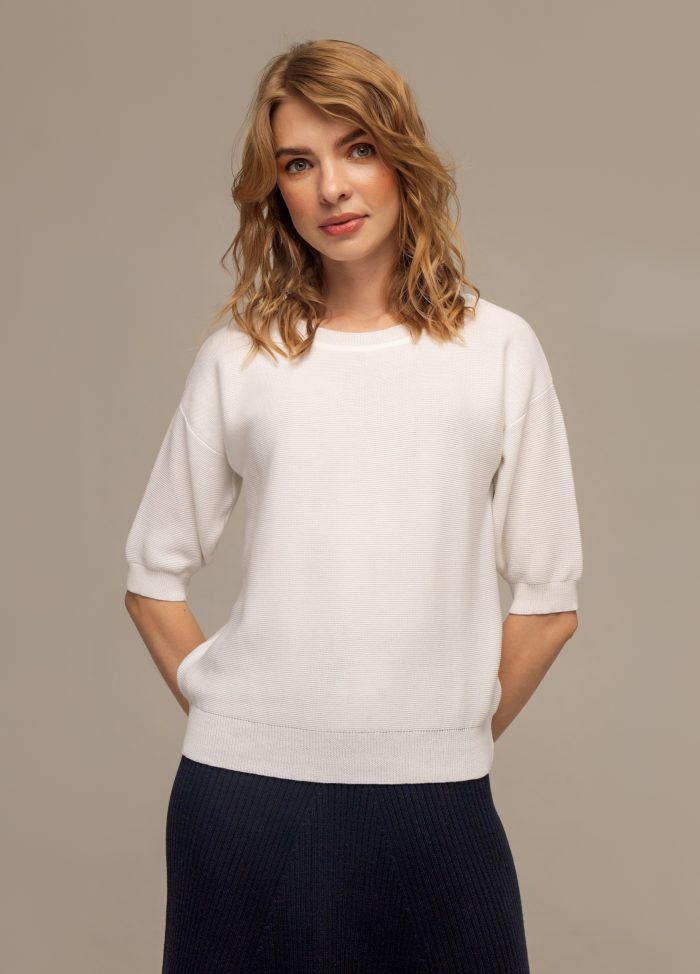 JUMPER WHITE from semi-cotton 3021
