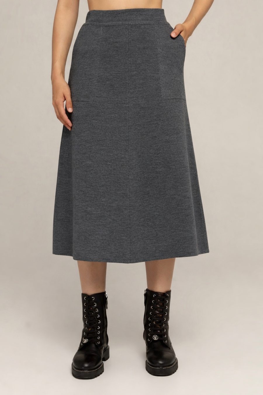 SKIRT GREY with pockets A-line 3064-Collections_Fall-Winter_1