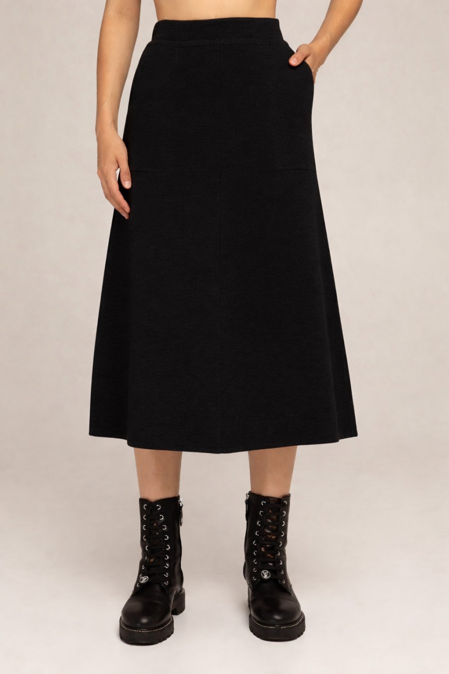 SKIRT BLACK midi with A-line pockets 3064-Collections_Fall-Winter_1