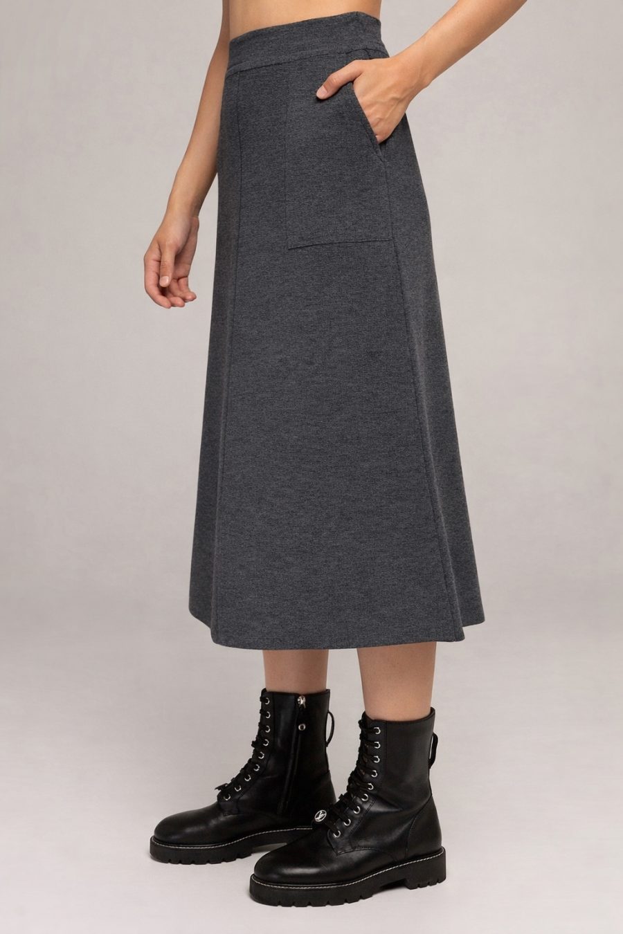 SKIRT GREY with pockets A-line 3064-Collections_Fall-Winter_3