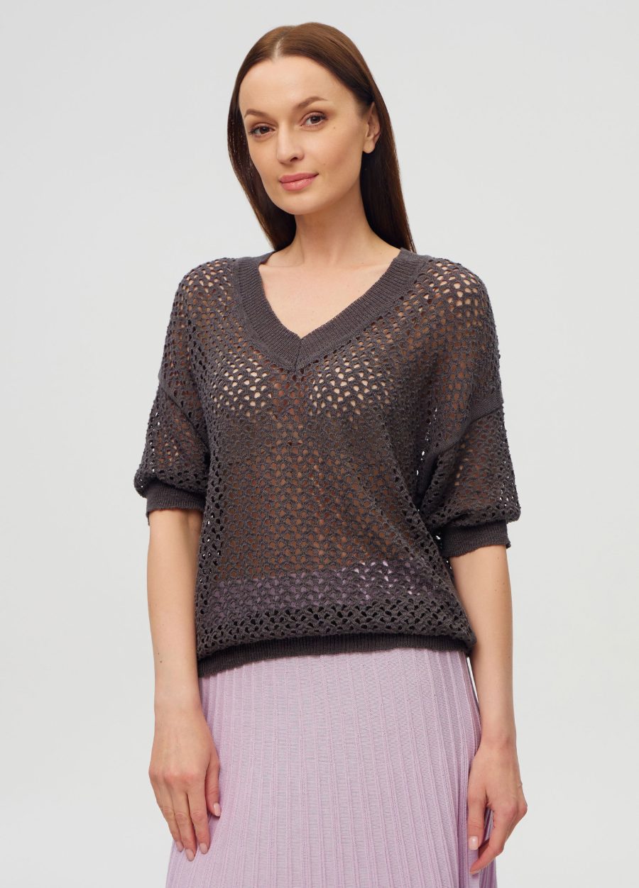 JUMPER GREY with linen 3076-Collections_Ready to Wear_1