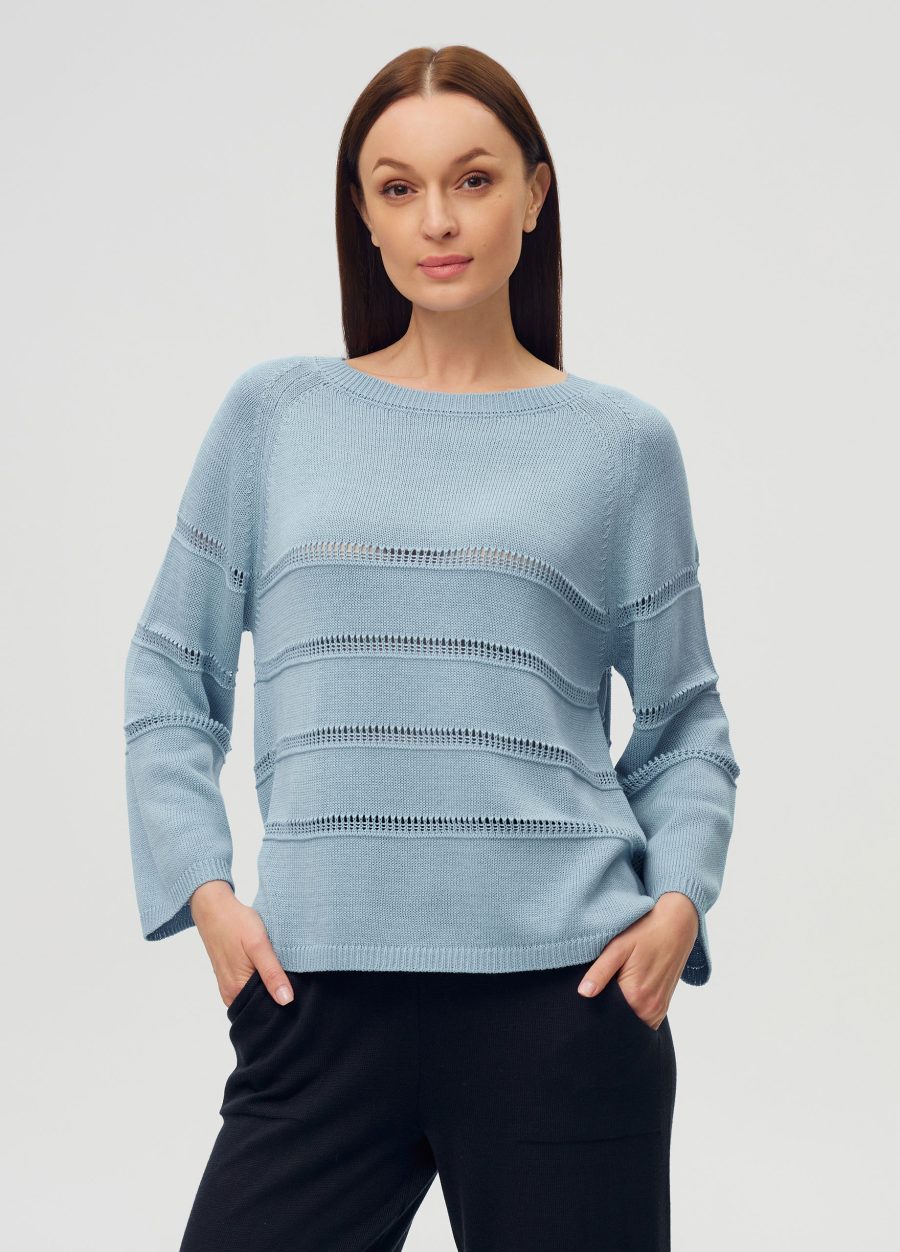 JUMPER BLUE with perforated inserts 5051-Collections_Ready to Wear_1