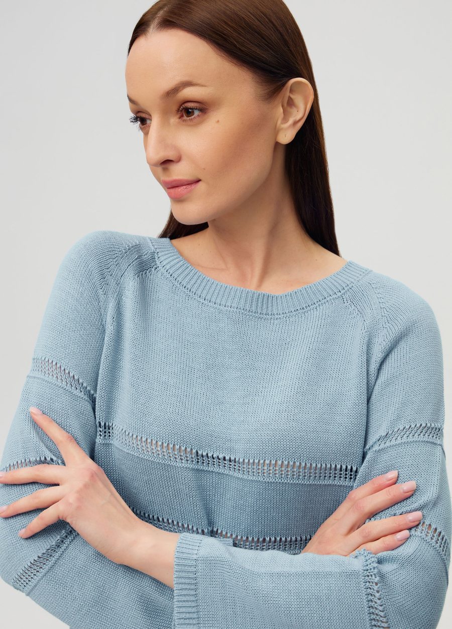 JUMPER BLUE with perforated inserts 5051-Collections_Ready to Wear_2