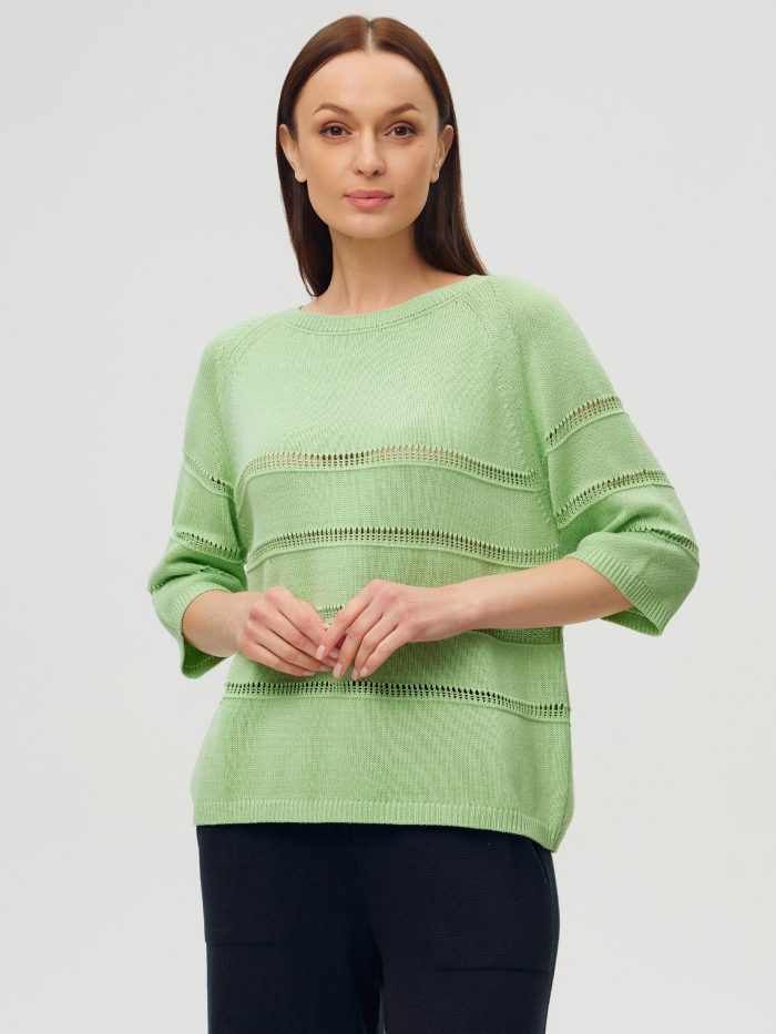 JUMPER GREEN with perforated inserts 5051