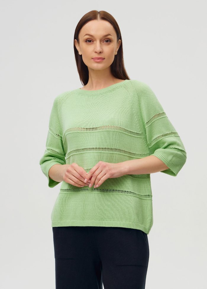 JUMPER GREEN with perforated inserts 5051