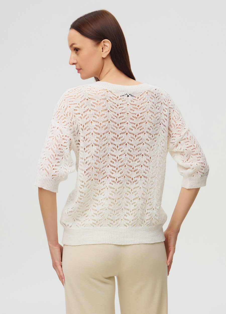 JUMPER WHITE summer openwork with short sleeves 5089-Collections_Ready to Wear_3