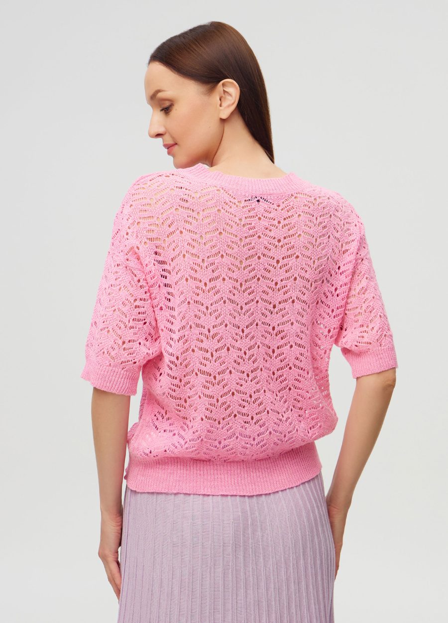 JUMPER PINK summer openwork with short sleeves 5089-Collections_Ready to Wear_3